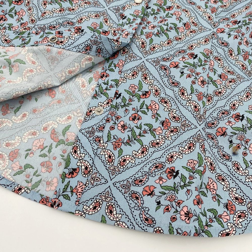 Wrangler | 100% Cotton Floral Paisley Print Woven Western Snap Top | NWOT - Picture 5 of 11